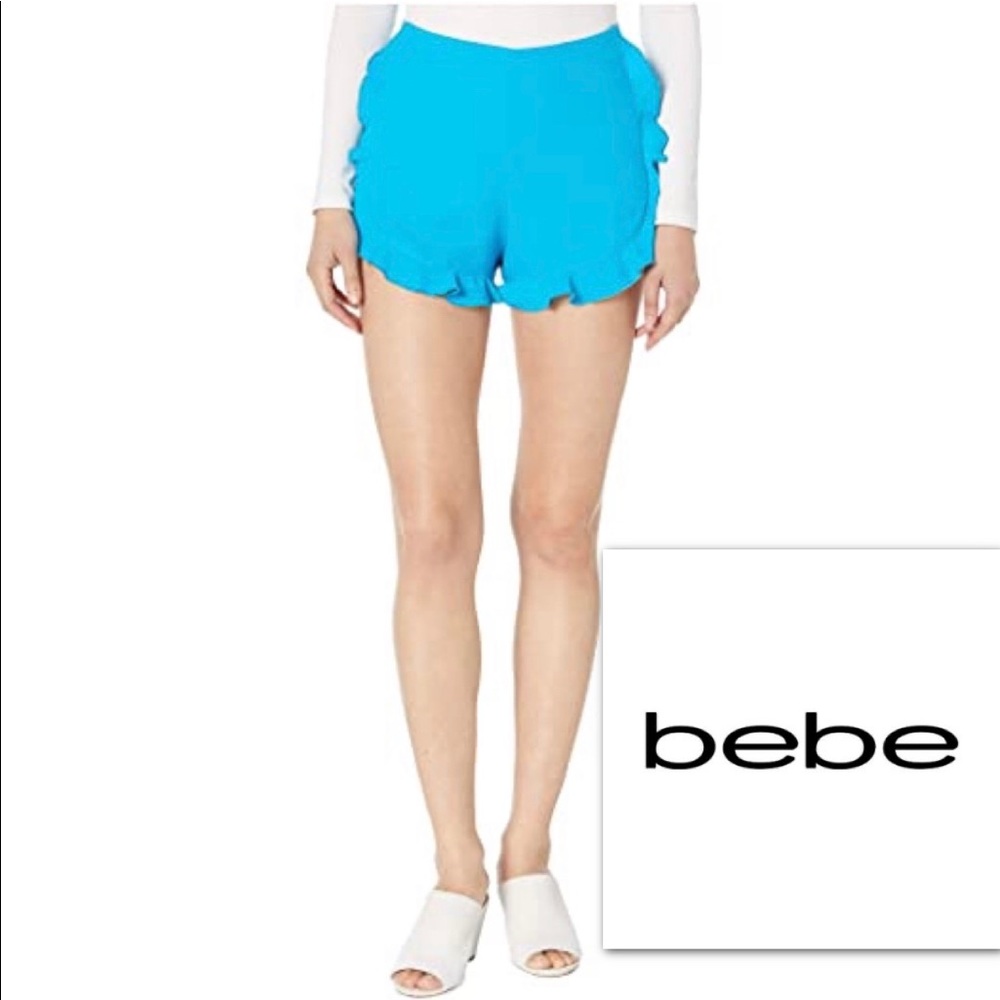 NEW Bebe Crepe Ruffle Dolphin Shorts